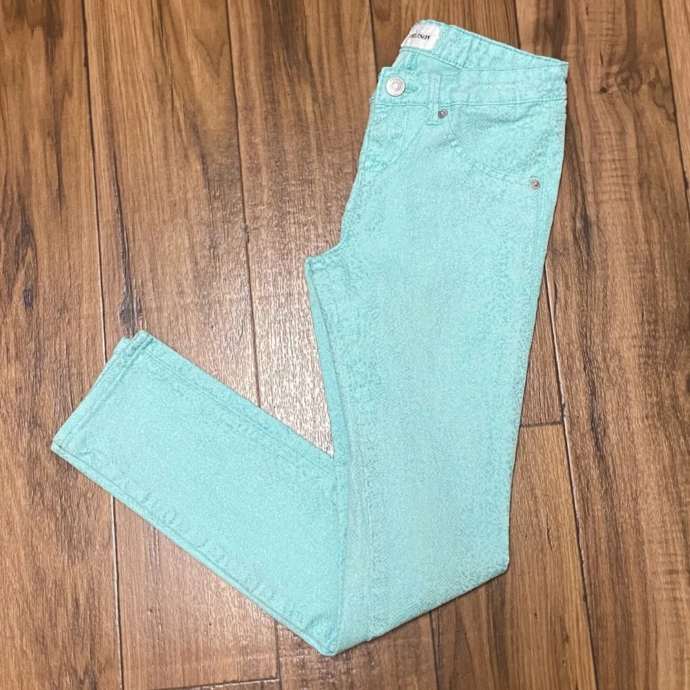 Hudson Girls Metallic Print Flap Pocket Jeans